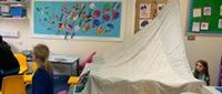 Building a den at Articlave Daycare Nursery